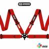 Cinturón arnés homologado FIA de 4 puntos RRS FIA EVO 4 2.5 kg red