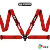 Cinturón arnés homologado FIA de 4 puntos RRS FIA EVO 4 2.5 kg red