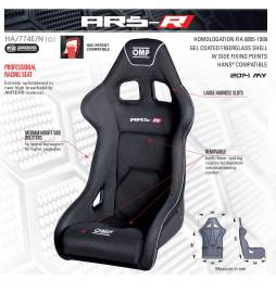 Asiento deportivo baket OMP ARS-R Fiberglass expuesta homologado FIA