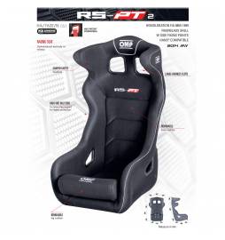 Asiento deportivo baket OMP RS-PT2 Fiberglass  homologado FIA