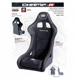 Asiento deportivo baket OMP CHAMP-R Fiberglass expuesta homologado FIA