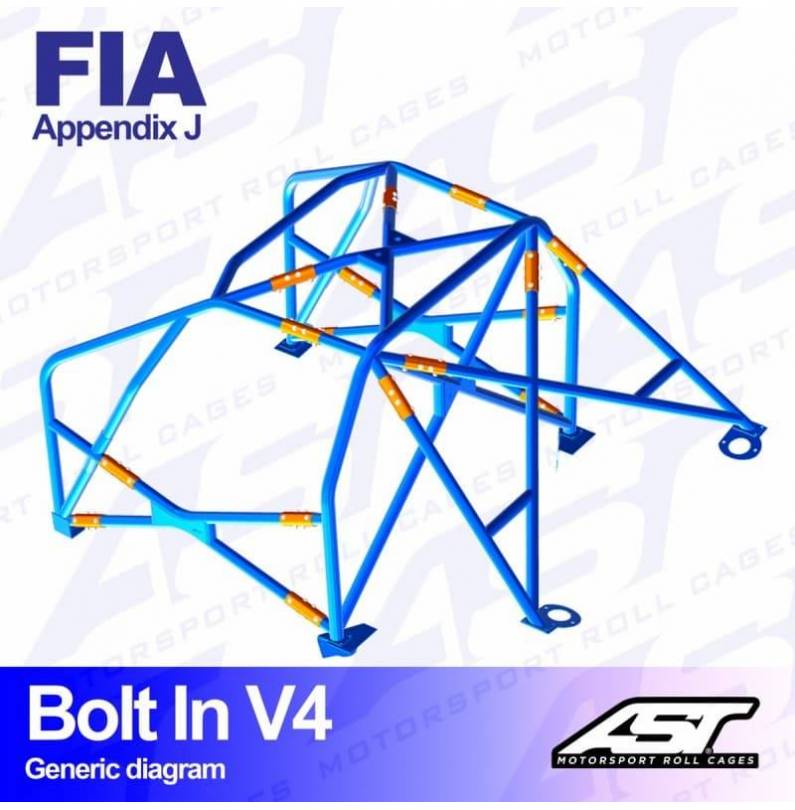 Nissan 200 SX S13 Barras antivuelco 6 puntos FIA AST Rollcages Motorsport type BOLT IN variante V4