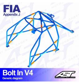 Audi S1 Quattro Barras antivuelco 6 puntos FIA AST Rollcages Motorsport type BOLT IN variante V4 AST Roll Cages - 2