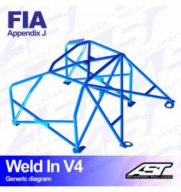Audi S1 Quattro Barras antivuelco 6 puntos FIA AST Rollcages Motorsport type WELD IN 8 points variante V4