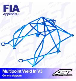 Audi S1 Quattro Barras antivuelco Motorsport FIA Multipoint WELD IN 10 points AST Rollcages variante V3 AST Roll Cages - 2