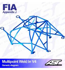 Audi S1 Quattro Barras antivuelco Motorsport FIA Multipoint WELD IN 10 points AST Rollcages variante V4