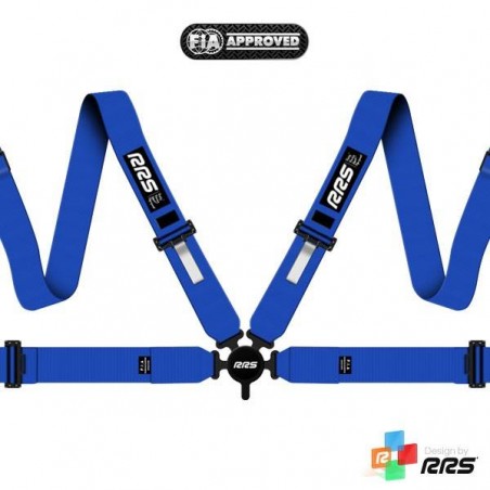 Cinturón arnés homologado FIA de 4 puntos RRS EVO 4 color azul