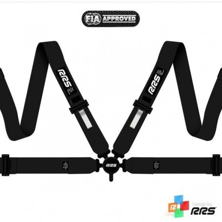 Cinturón arnés homologado FIA de 4 puntos RRS FIA EVO 4 2.5 kg black