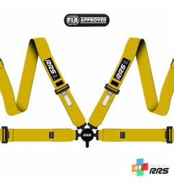 2 X Cinturones arneses homologado FIA de 4 puntos RRS EVO 4 color amarillo (ESPECIAL POR ENCARGO)