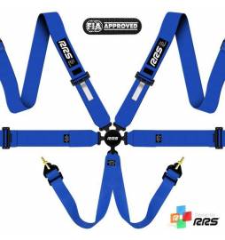 Cinturón Arnés homologado FIA de 6 puntos RRS EVO 6 color Azul