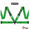 Cinturón Arnés homologado FIA de 4 puntos RRS EVO 4 color verde (ESPECIAL POR ENCARGO)