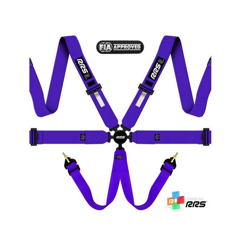 Cinturón Arnés homologado FIA de 6 puntos RRS EVO 6 color Lila (ESPECIAL POR ENCARGO) Cinturón Arnés homologado FIA de 6 puntos RRS EVO 6 color Lila (ESPECIAL POR ENCARGO)