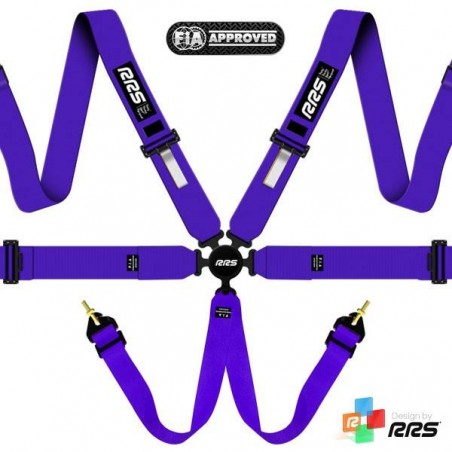 Cinturón Arnés homologado FIA de 6 puntos RRS EVO 6 color Lila (ESPECIAL POR ENCARGO)