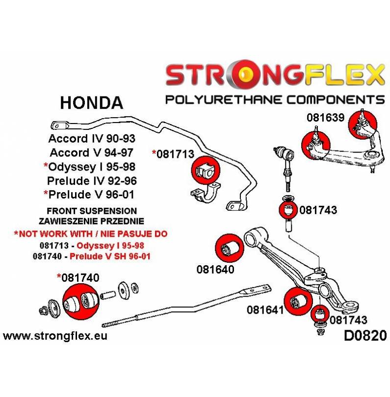 Audi A3 03-13 8P | Golf V / VI (GTI & R32) | Leon 05-12 | Scirocco III 08- | Strongflex 226174A: Full suspension bush kit SPORT Audi A3 03-13 8P | Golf V / VI (GTI & R32) | Leon 05-12 | Scirocco III 08- | Strongflex 226174A: Full suspension bush kit SPORT