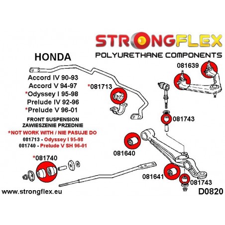 Audi A3 03-13 8P | Golf V / VI (GTI & R32) | Leon 05-12 | Scirocco III 08- | Strongflex 226174A: Full suspension bush kit SPORT