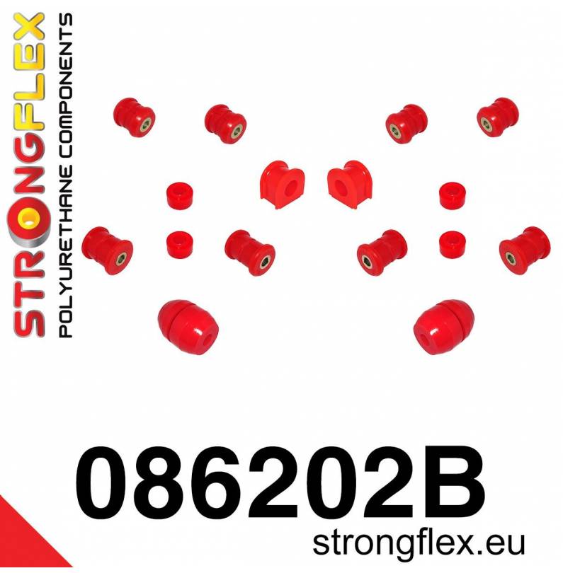 Audi A3 03-13 8P | Golf V / VI (GTI & R32) | Leon 05-12 | Scirocco III 08- | Strongflex 226174B: Full suspension bush kit Audi A3 03-13 8P | Golf V / VI (GTI & R32) | Leon 05-12 | Scirocco III 08- | Strongflex 226174B: Full suspension bush kit