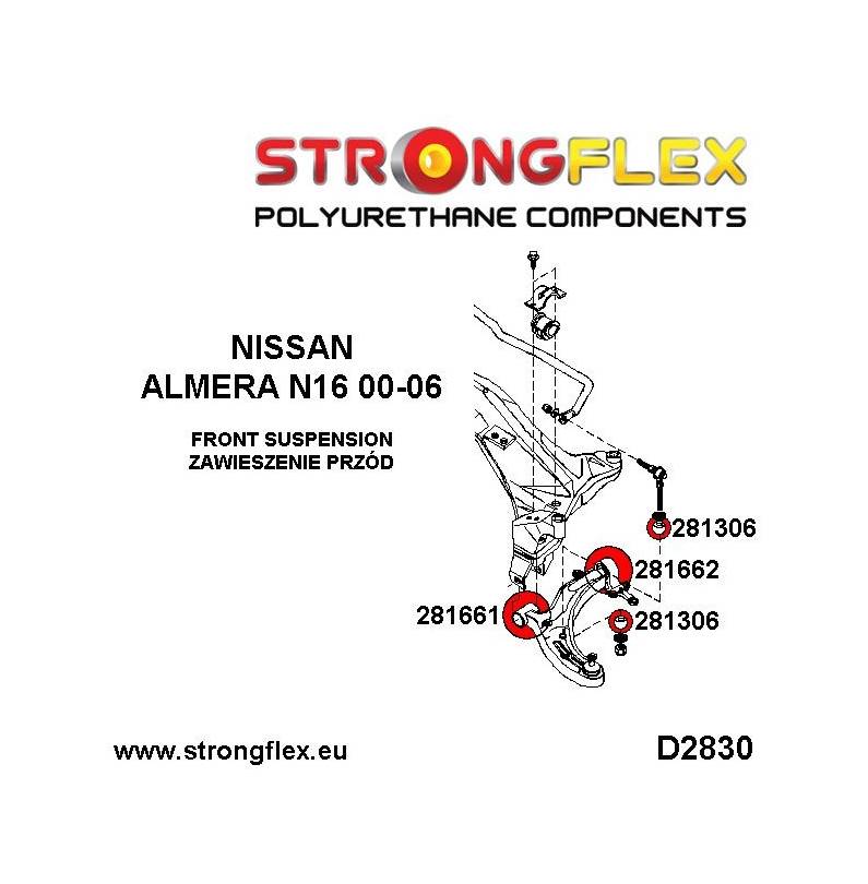 Audi A3 96-03 8L FWD | A3 96-03 8L Quattro | Golf IV | Leon 2WD 99-05 Strongflex 226018A: Front suspension bush kit SPORT