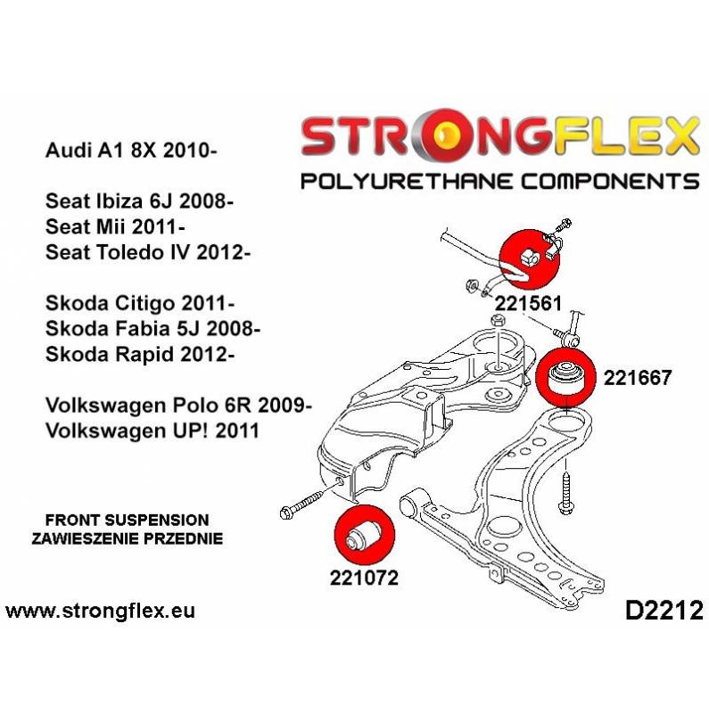 Audi A3 96-03 8L Quattro | Golf IV R32 | S3 99-03 | TT 99-06 Quattro |  Strongflex 226121A: Full suspension bush kit SPORT