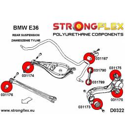 BMW E36 Compact |  Strongflex 036108A: Full suspension bush kit SPORT