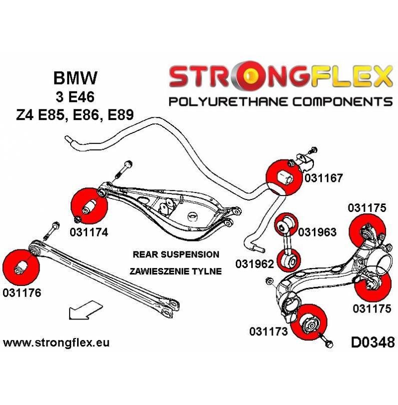 BMW M1 E82 Coupe  | M3 E90/E92/E93 |  Strongflex 036230A: Full suspension bush kit SPORT