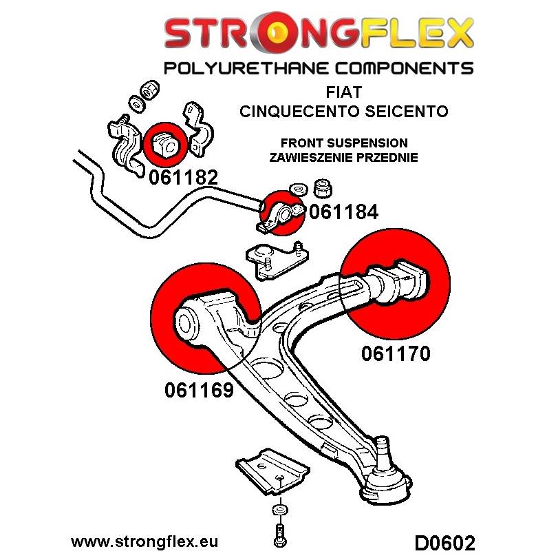 BMW E46 | E46 M3 | E46 XI XD | X3 E83 | Z4 E89/E85/E86 | Strongflex 036119A: Rear beam mounting bush kit SPORT