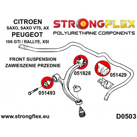 BMW E36 | E36 M3 |  Strongflex 036105A: Full suspension bush kit SPORT