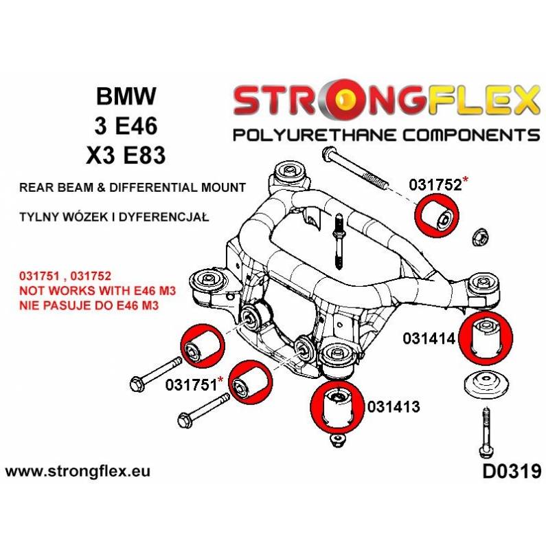 BMW E32 86-94 | E34 88-97 |  Strongflex 036173B: Full suspension bush kit