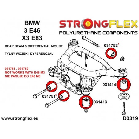 BMW E32 86-94 | E34 88-97 |  Strongflex 036173B: Full suspension bush kit