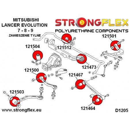 BMW M1 E82 Coupe  | M3 E90/E92/E93 |  Strongflex 036243A: Rear suspension bush kit SPORT