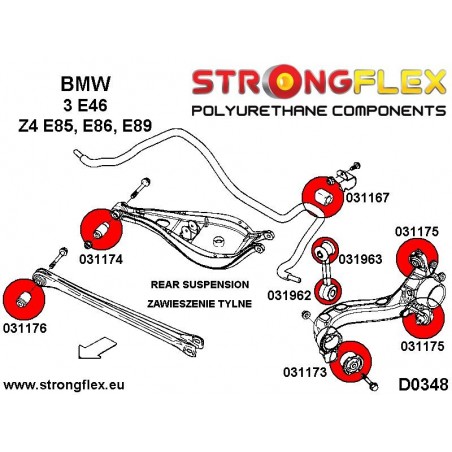 BMW E46 M3 |  Strongflex 036238A: Full suspension bush kit SPORT