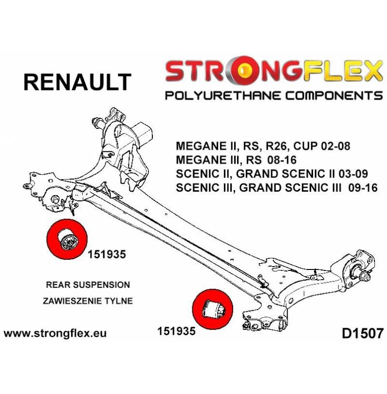 Honda CR-V 02-07 | EP/EU/EV/EM/ES | EP3 TYPE R | Integra DC5 01-06 | Strongflex 086195A: Full suspension bush kit SPORT