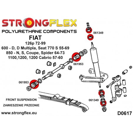 Honda CR-V 02-07 | EP/EU/EV/EM/ES | EP3 TYPE R | Integra DC5 01-06 | Strongflex 086169A: Front suspension bush kit SPORT