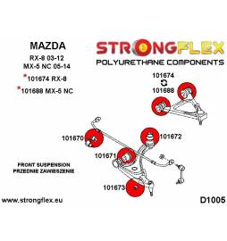 Honda Prelude IV 92-96  Strongflex 086204A: Full suspension bush kit Strongflex - 6
