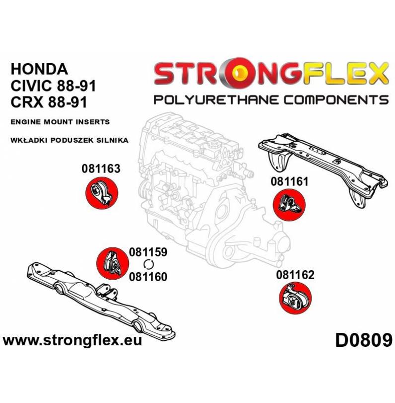 Honda Civic VIII 06-11 FK FN | Strongflex 086219A: Front suspension bush kit SPORT Honda Civic VIII 06-11 FK FN | Strongflex 086219A: Front suspension bush kit SPORT