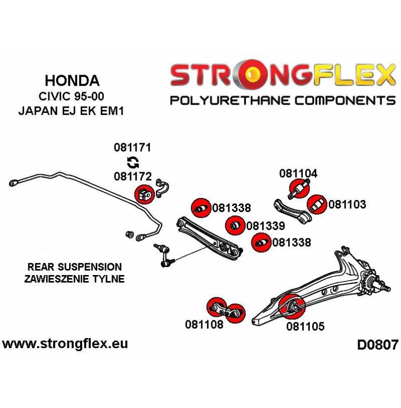 Honda S2000 AP1 99-04 |  Strongflex 086151A: Rear suspension bush kit SPORT AP1