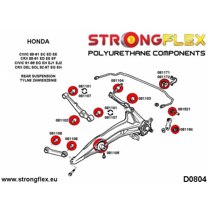 Honda S2000 AP2 04-09 | Strongflex 086154A: Full suspension bush kit SPORT AP2 Honda S2000 AP2 04-09 | Strongflex 086154A: Full suspension bush kit SPORT AP2