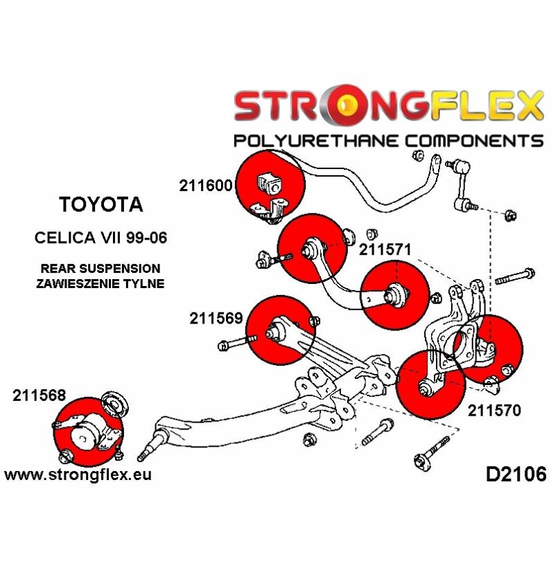 Honda Prelude V 96-01 |  Strongflex 086205A: Suspension polyurethane bush kit SPORT