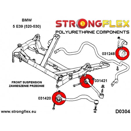 Honda Prelude V 96-01 |  Strongflex 086205B: Suspension polyurethane bush kit