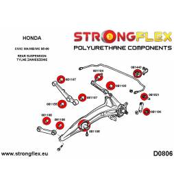Honda Civic IV 88-91 | CRX 88-91 |  Strongflex 086130A: Full suspension bush kit polyurethane SPORT Strongflex - 3