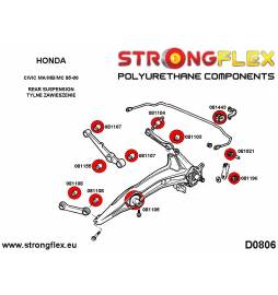 Honda Civic IV 88-91 | CRX 88-91 |  Strongflex 086130A: Full suspension bush kit polyurethane SPORT Strongflex - 3