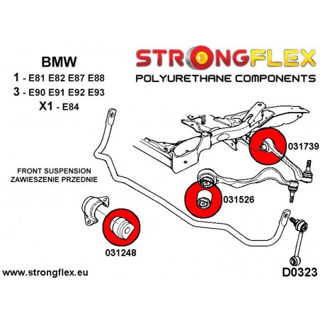 Lexus Altezza 99-05 | IS I 99-05 | JZX100 96-01 | JZX90 92-96 |  Strongflex 216232A: Front suspension bush kit SPORT