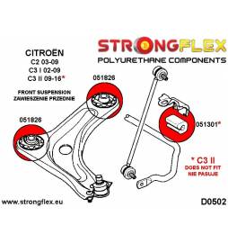 Mazda MX5 Miata NA 89-98 |  Strongflex 106126B: Front suspension polyurethane bush kit Strongflex - 3