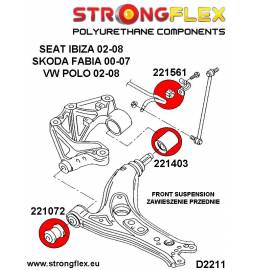 The Mazda MX5 Miata NA 89-98  Strongflex 106128B: Full suspension polyurethane bush kit Strongflex - 3