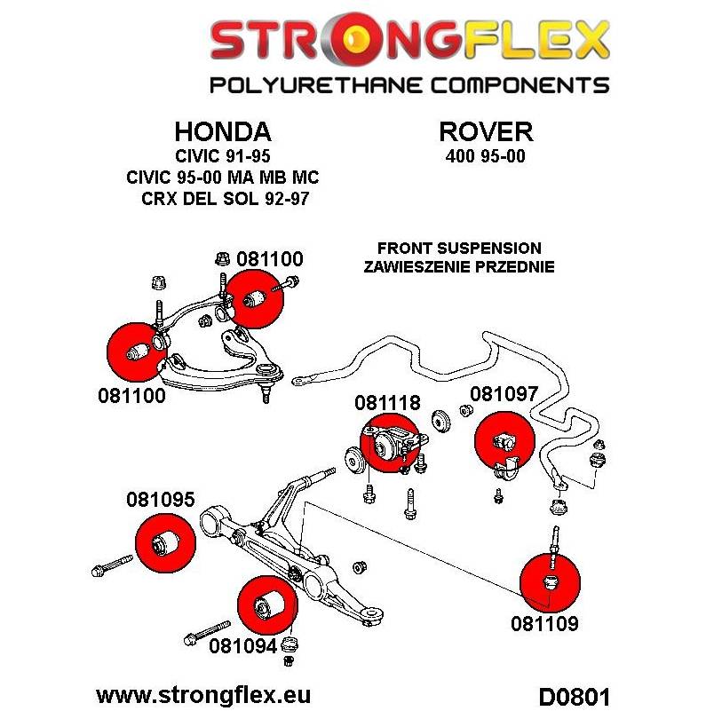 Mazda MX5 Miata NB 99-05 | Strongflex 106137A: Full suspension polyurethane bush kit SPORT Mazda MX5 Miata NB 99-05 | Strongflex 106137A: Full suspension polyurethane bush kit SPORT