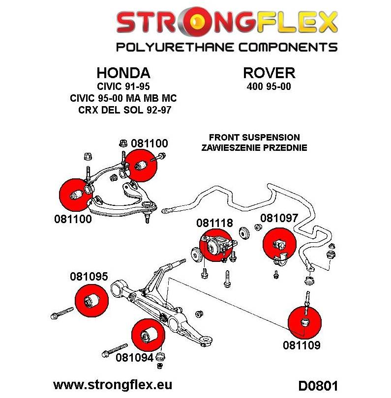 Mazda MX5 Miata NB 99-05 |  Strongflex 106137A: Full suspension polyurethane bush kit SPORT