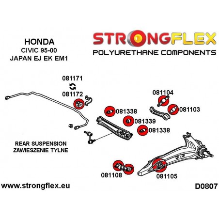 Mitsubishi Evo IV - V - VI |  Strongflex 126139B: Front suspension bush kit