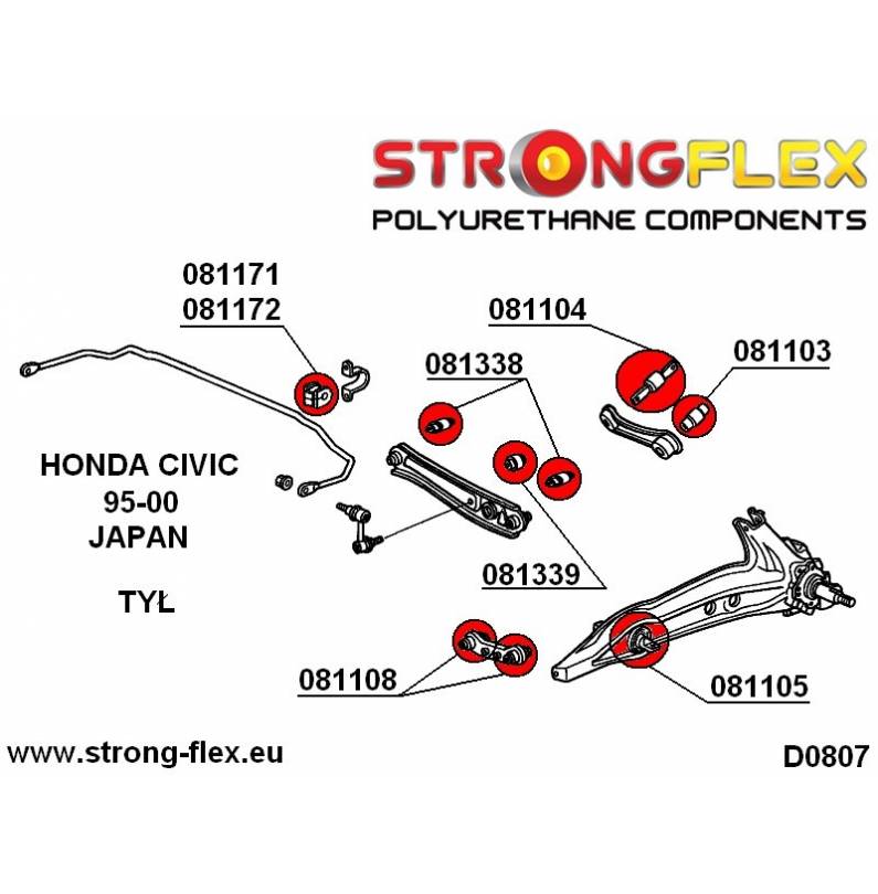Mitsubishi Evo IV - V - VI | Strongflex 126141B: Full suspension bush kit Mitsubishi Evo IV - V - VI | Strongflex 126141B: Full suspension bush kit