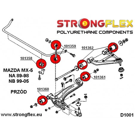 Mitsubishi Evo VII - VIII - IX |  Strongflex 126144A: Full suspension bush kit SPORT