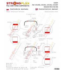Mitsubishi Evo VII - VIII - IX |  Strongflex 126144A: Full suspension bush kit SPORT Strongflex - 2