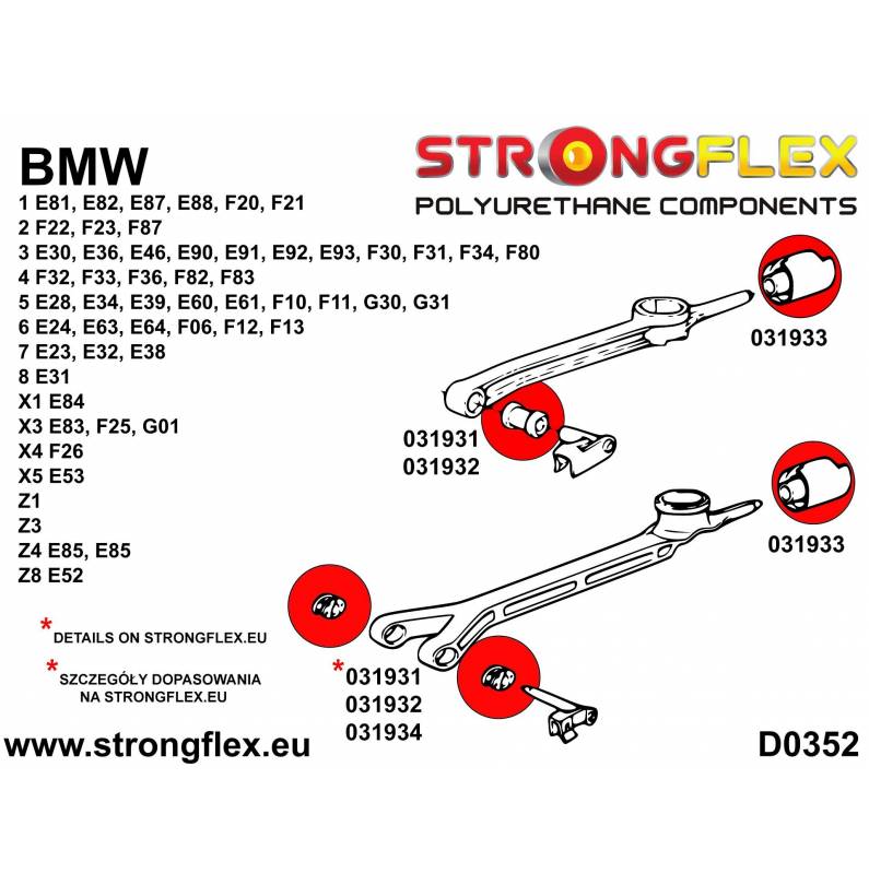 Nissan 350Z | G35 03-07 | Strongflex 286196B: Front suspension bush kit Nissan 350Z | G35 03-07 | Strongflex 286196B: Front suspension bush kit